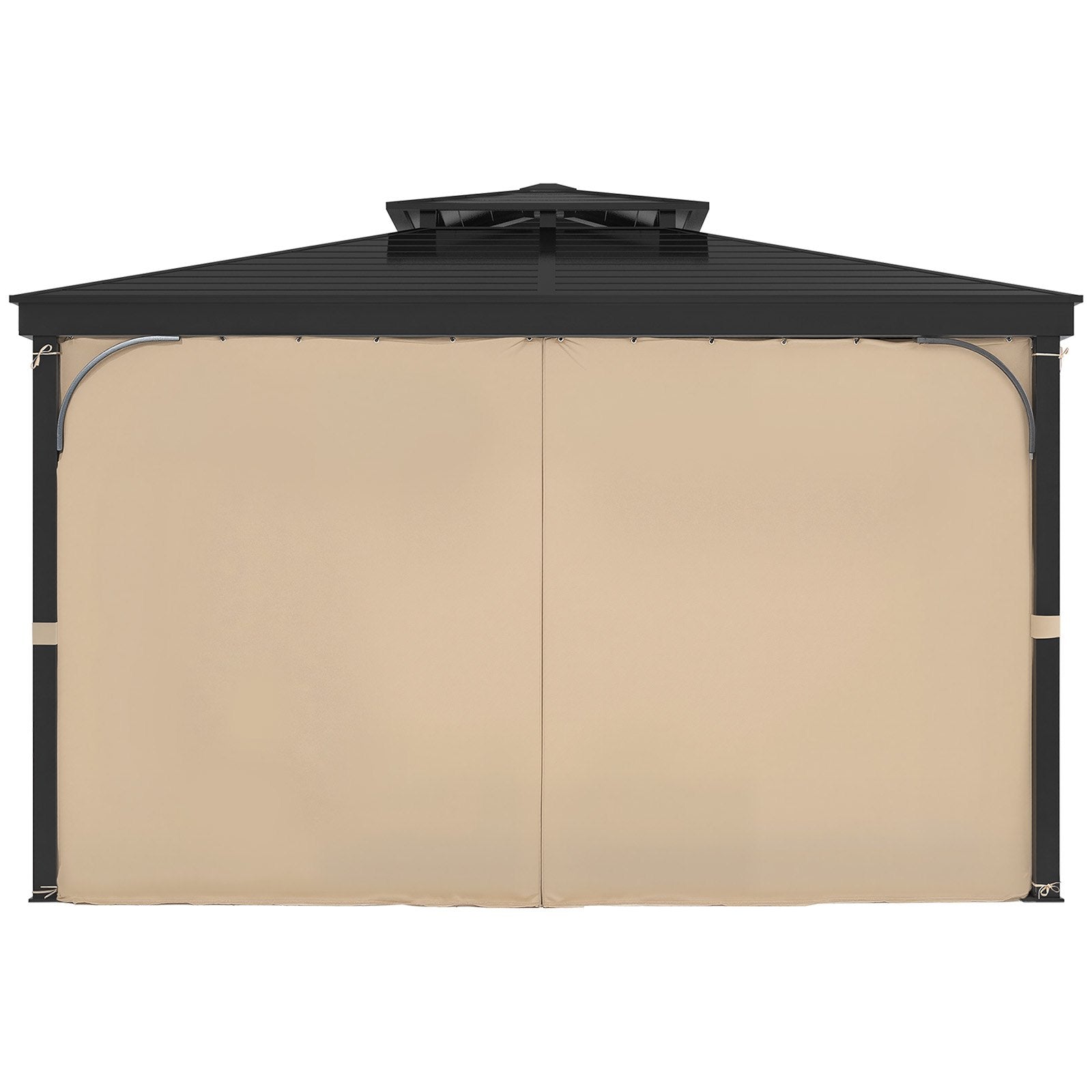 VEVOR Gazebo Privacy Curtain 12' x 10' x 7.3' Waterproof Gazebo Curtains Khaki
