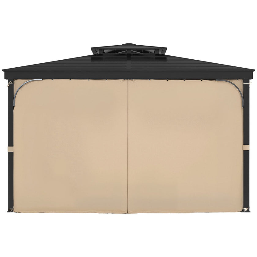 VEVOR Gazebo Privacy Curtain 12' x 10' x 7.3' Waterproof Gazebo Curtains Khaki