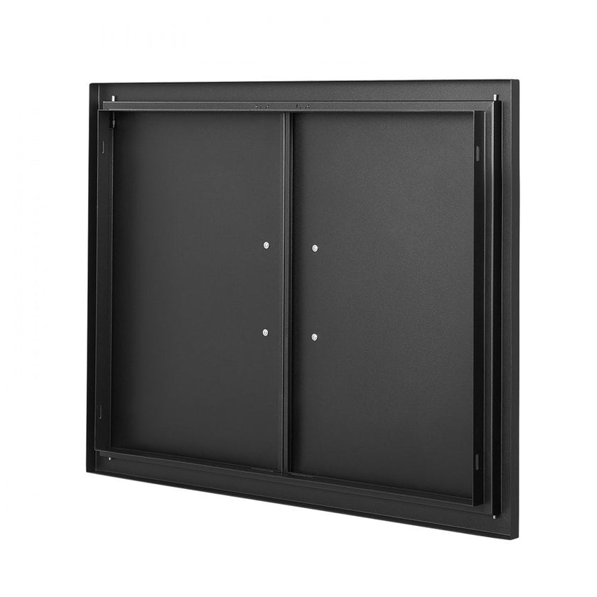 VEVOR BBQ Access Door, 31W x 24H Inch Double Outdoor Kitchen Door, Cold Plate Flush Mount Door, Wall Vertical Door with Handles, for BBQ Island, Grilling Station, Outside Cabinet