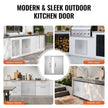 VEVOR BBQ Access Door, 24W x 24H Inch Double Outdoor Kitchen Door, Stainless Steel Flush Mount Door, Double Wall Vertical Door with Handles and Hooks, for BBQ Island, Grilling Station, Outside Cabinet