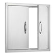 VEVOR BBQ Access Door, 24W x 24H Inch Double Outdoor Kitchen Door, Stainless Steel Flush Mount Door, Double Wall Vertical Door with Handles and Hooks, for BBQ Island, Grilling Station, Outside Cabinet