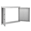 VEVOR BBQ Access Door, 28W x 19H Inch Double Outdoor Kitchen Door, Stainless Steel Flush Mount Door, Wall Vertical Door with Handles, for BBQ Island, Grilling Station, Outside Cabinet