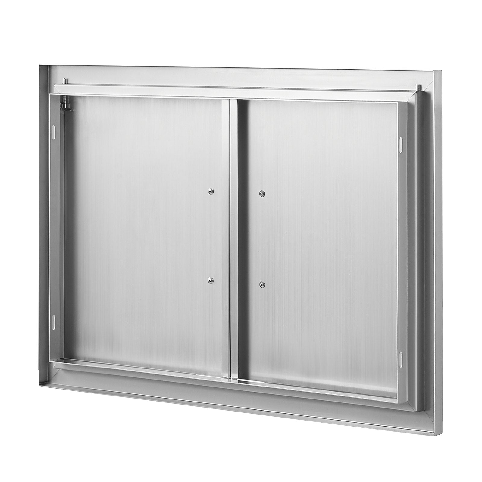 VEVOR BBQ Access Door, 28W x 19H Inch Double Outdoor Kitchen Door, Stainless Steel Flush Mount Door, Wall Vertical Door with Handles, for BBQ Island, Grilling Station, Outside Cabinet