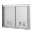 VEVOR BBQ Access Door, 30W x 21H Inch Double Outdoor Kitchen Door, Stainless Steel Flush Mount Door, Wall Vertical Door with Handles and Vents, for BBQ Island, Grilling Station, Outside Cabinet