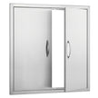 VEVOR BBQ Access Door, 31W x 31H Inch Double Outdoor Kitchen Door, Stainless Steel Flush Mount Door, Wall Vertical Door with Handles, for BBQ Island, Grilling Station, Outside Cabinet