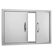 VEVOR BBQ Access Door, 33W x 22H Inch Double Outdoor Kitchen Door, Stainless Steel Flush Mount Door, Wall Vertical Door with Handles, for BBQ Island, Grilling Station, Outside Cabinet