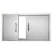 VEVOR BBQ Access Door, 34W x 19H Inch Double Outdoor Kitchen Door, Stainless Steel Flush Mount Door, Wall Vertical Door with Handles, for BBQ Island, Grilling Station, Outside Cabinet