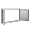 VEVOR BBQ Access Door, 34W x 19H Inch Double Outdoor Kitchen Door, Stainless Steel Flush Mount Door, Wall Vertical Door with Handles, for BBQ Island, Grilling Station, Outside Cabinet