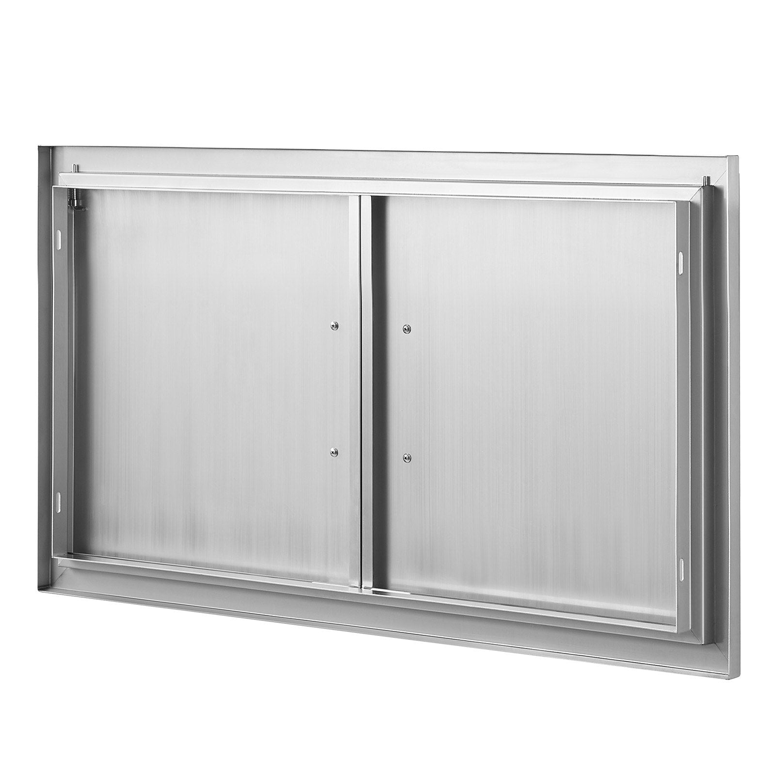 VEVOR BBQ Access Door, 34W x 19H Inch Double Outdoor Kitchen Door, Stainless Steel Flush Mount Door, Wall Vertical Door with Handles, for BBQ Island, Grilling Station, Outside Cabinet