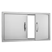 VEVOR BBQ Access Door, 34W x 19H Inch Double Outdoor Kitchen Door, Stainless Steel Flush Mount Door, Wall Vertical Door with Handles, for BBQ Island, Grilling Station, Outside Cabinet