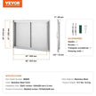 VEVOR BBQ Access Door, 36W x 24H Inch Double Outdoor Kitchen Door, Stainless Steel Flush Mount Door, Wall Vertical Door with Handles, for BBQ Island, Grilling Station, Outside Cabinet