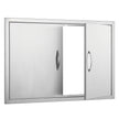 VEVOR BBQ Access Door, 36W x 24H Inch Double Outdoor Kitchen Door, Stainless Steel Flush Mount Door, Wall Vertical Door with Handles, for BBQ Island, Grilling Station, Outside Cabinet