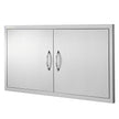 VEVOR BBQ Access Door, 42W x 21H Inch Double Outdoor Kitchen Door, Stainless Steel Flush Mount Door, Wall Vertical Door with Handles, for BBQ Island, Grilling Station, Outside Cabinet