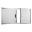 VEVOR BBQ Access Door, 42W x 21H Inch Double Outdoor Kitchen Door, Stainless Steel Flush Mount Door, Wall Vertical Door with Handles, for BBQ Island, Grilling Station, Outside Cabinet