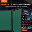 VEVOR Welding Screen with Frame, 6' x 6' 3 Panel Welding Curtain Screens, Flame-Resistant Vinyl Welding Protection Screen on 12 Swivel Wheels (6 Lockable), Moveable & Professional for Workshop, Green