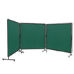 VEVOR Welding Screen with Frame, 6' x 6' 3 Panel Welding Curtain Screens, Flame-Resistant Vinyl Welding Protection Screen on 12 Swivel Wheels (6 Lockable), Moveable & Professional for Workshop, Green