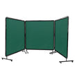 VEVOR Welding Screen with Frame, 6' x 6' 3 Panel Welding Curtain Screens, Flame-Resistant Vinyl Welding Protection Screen on 12 Swivel Wheels (6 Lockable), Moveable & Professional for Workshop, Green