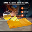 VEVOR Welding Screen with Frame, 6' x 6' 3 Panel Welding Curtain Screens, Flame-Resistant Vinyl Welding Protection Screen on 12 Swivel Wheels (6 Lockable), Moveable & Professional for Workshop, Yellow