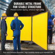 VEVOR Welding Screen with Frame, 6' x 8' 3 Panel Welding Curtain Screens, Flame-Resistant Vinyl Welding Protection Screen on 12 Swivel Wheels (6 Lockable), Moveable & Professional for Workshop, Yellow