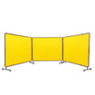 VEVOR Welding Screen with Frame, 6' x 8' 3 Panel Welding Curtain Screens, Flame-Resistant Vinyl Welding Protection Screen on 12 Swivel Wheels (6 Lockable), Moveable & Professional for Workshop, Yellow