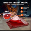 VEVOR Welding Screen with Frame, 6' x 8' 3 Panel Welding Curtain Screens, Flame-Resistant Vinyl Welding Protection Screen on 12 Swivel Wheels (6 Lockable), Moveable & Professional for Workshop, Red