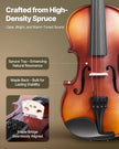 VEVOR Violin 1/2 Size Fiddle Set Solidwood for Beginners with Case Rosin Brown