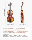 VEVOR Violin 1/2 Size Fiddle Set Solidwood for Beginners with Case Rosin Brown