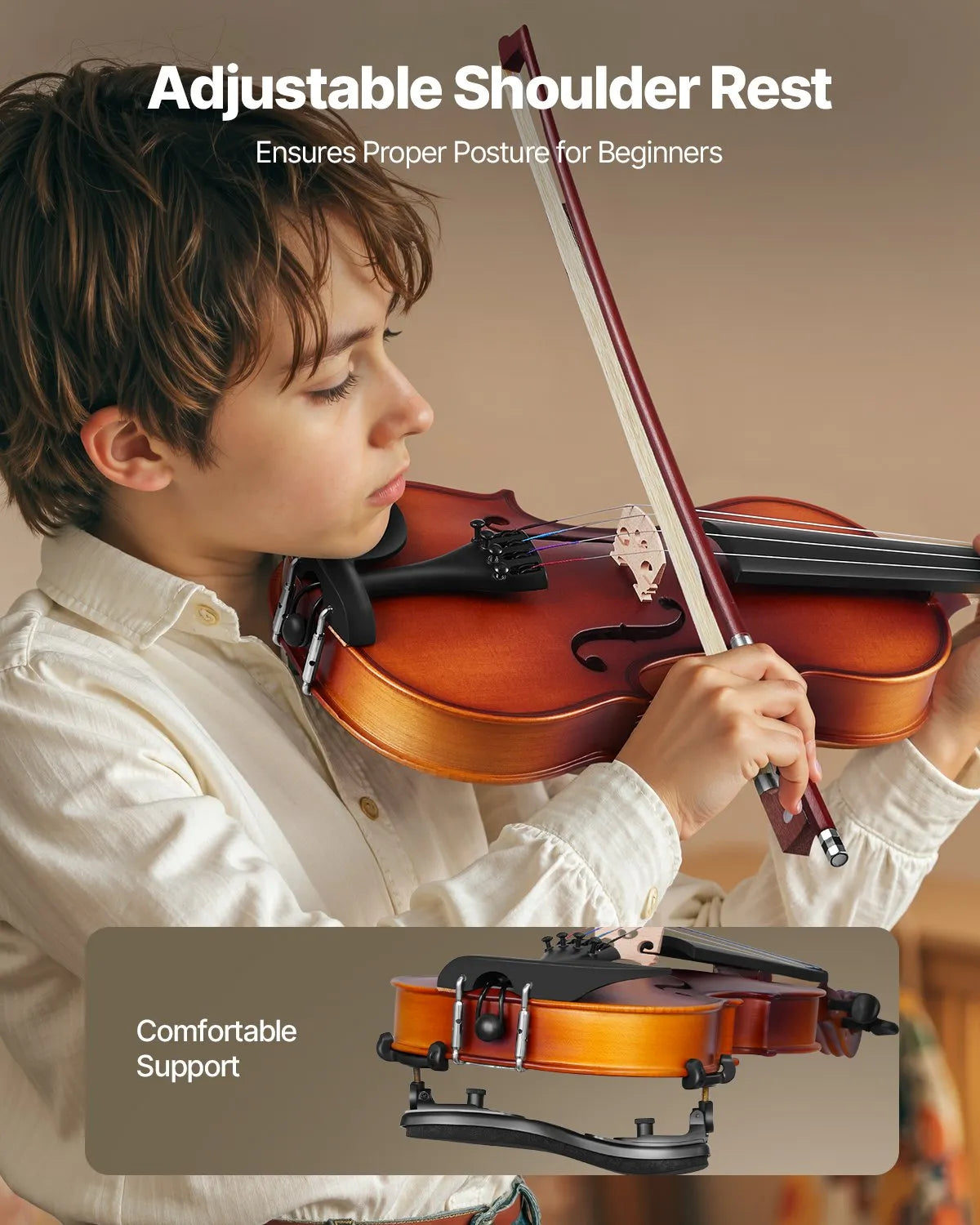 VEVOR Violin 1/4 Size Fiddle Set Solidwood for Beginners with Case Rosin Brown