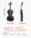 VEVOR Violin 4/4 Size Fiddle Set Solidwood for Beginners with Case Rosin Black