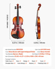 VEVOR Violin 4/4 Full Size Fiddle Set Solidwood for Beginners Glossy Brown