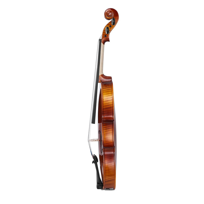 VEVOR Violin 4/4 Size Fiddle Set Solidwood for Beginners Glossy Brown Patterned