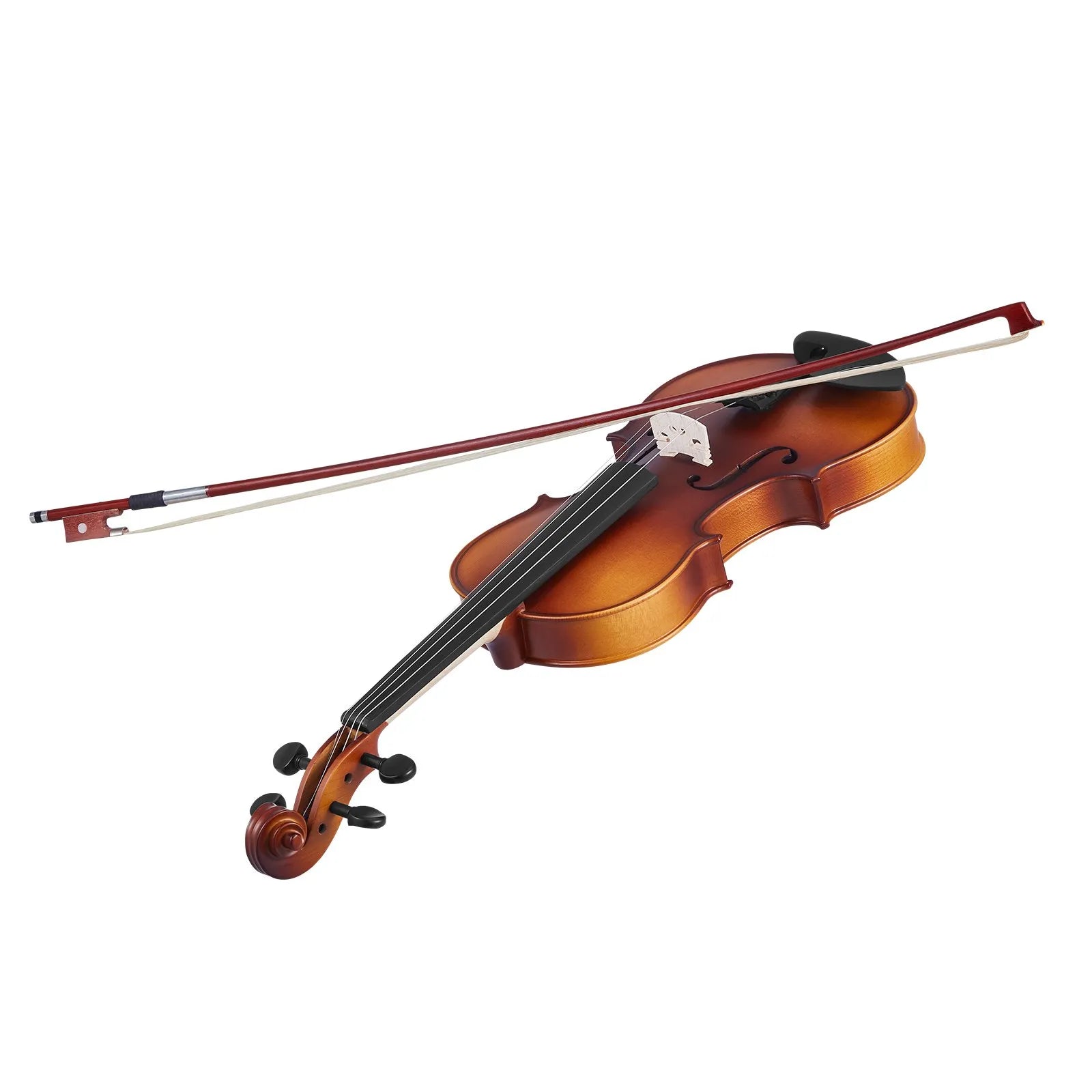 VEVOR Violin 4/4 Full Size Fiddle Set Solidwood for Beginners Matte Brown