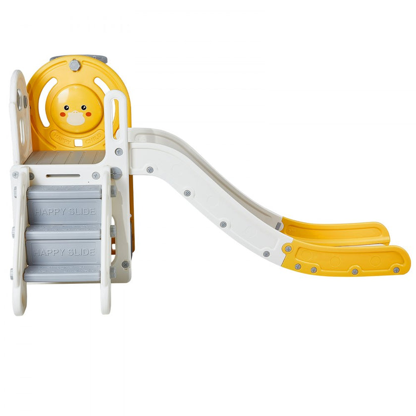 VEVOR Toddler Slide, Kid Slide for Toddlers Age 1-12 w/ Climbable Ladders & Basketball Hoop & Storage Space, Indoor Outdoor Slide Playset for Kids Within 110lbs, Toddler Playground w/ Raised Handrail