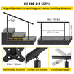 VEVOR Outdoor Stair Railing Kit, 5 FT Handrails 0-5 Steps, Adjustable Angle Black Aluminum Stair Hand Rail for The Elderly, Handrails for Indoor & Outdoor Steps