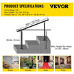 VEVOR Outdoor Stair Railing Kit, 5 FT Handrails 0-5 Steps, Adjustable Angle Black Aluminum Stair Hand Rail for The Elderly, Handrails for Indoor & Outdoor Steps