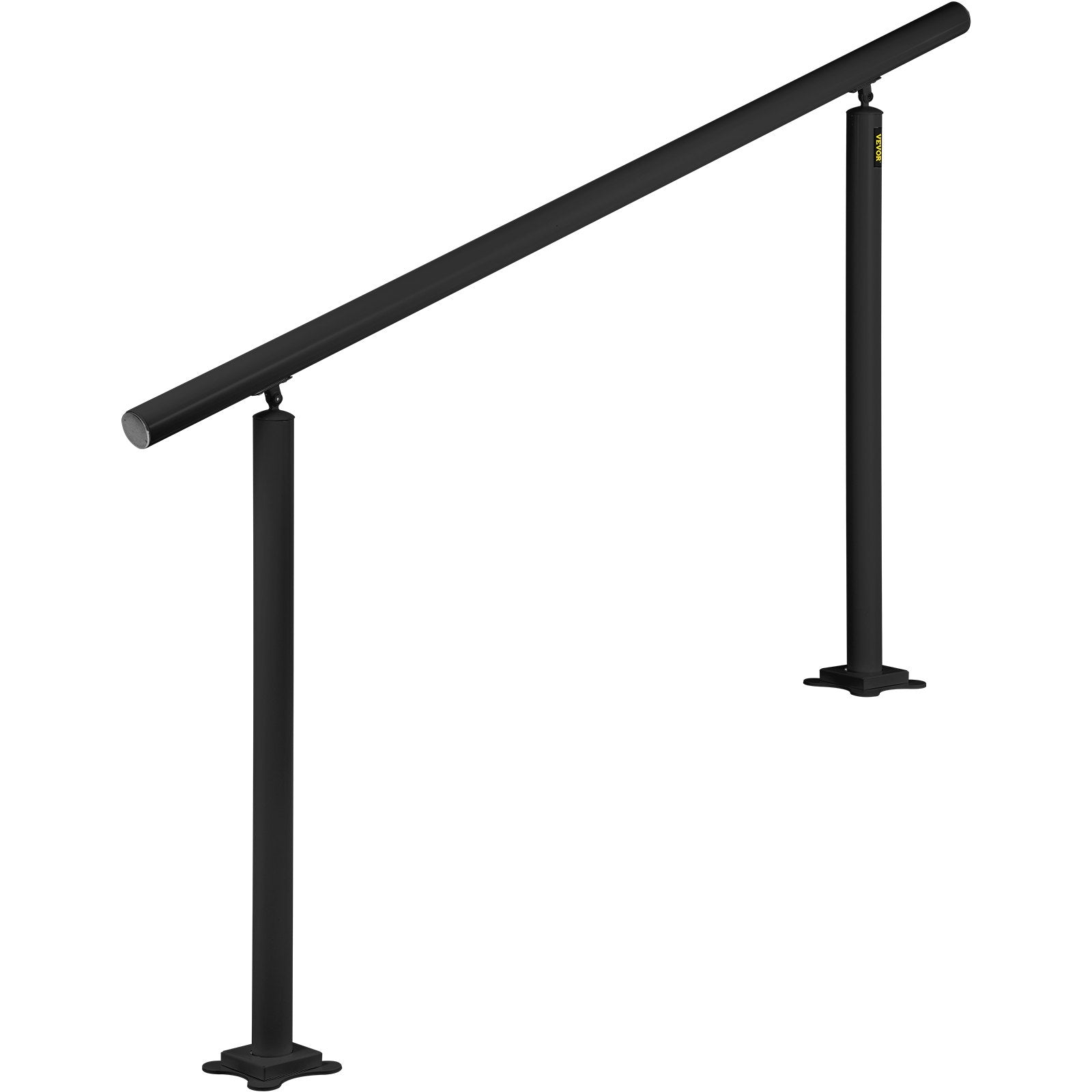 VEVOR Outdoor Stair Railing Kit, 5 FT Handrails 0-5 Steps, Adjustable Angle Black Aluminum Stair Hand Rail for The Elderly, Handrails for Indoor & Outdoor Steps