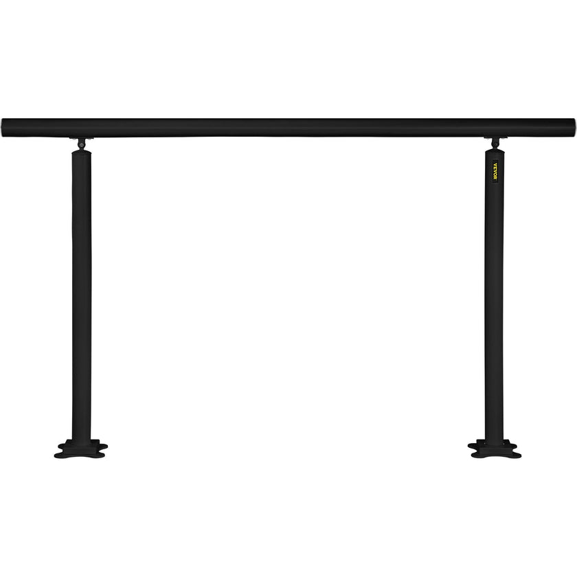 VEVOR Outdoor Stair Railing Kit, 5 FT Handrails 0-5 Steps, Adjustable Angle Black Aluminum Stair Hand Rail for The Elderly, Handrails for Indoor & Outdoor Steps