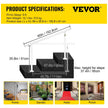 VEVOR Outdoor Stair Railing Kit, 5 FT Handrails 0-5 Steps, Adjustable Angle White Aluminum Stair Hand Rail for The Elderly, Handrails for Outdoor Steps
