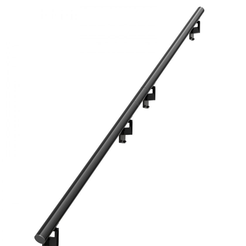VEVOR Handrail Stair Railing, 12 ft, Wall Mount Handrails for Indoor Stairs, Thickened Aluminum Alloy Hand Rail with Installation Kit, 440 LBS Load Capacity Stairway Railing for Outdoor Stairs