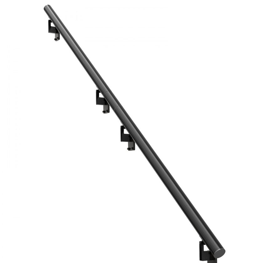 VEVOR Handrail Stair Railing, 12 ft, Wall Mount Handrails for Indoor Stairs, Thickened Aluminum Alloy Hand Rail with Installation Kit, 440 LBS Load Capacity Stairway Railing for Outdoor Stairs