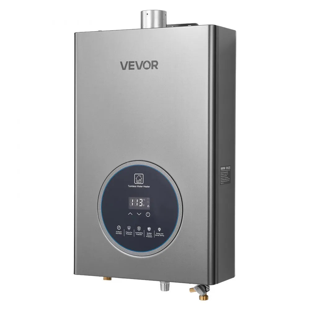 VEVOR Propane Tankless Water Heater 4.3Gal 100000 BTU Smart Temp Control LED