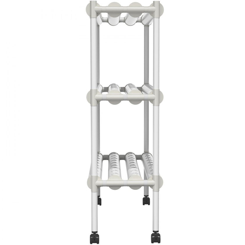 VEVOR Hydroponics Growing System, 108 Sites 3 Layers, 12 Food-Grade PVC-U Pipes, Vertical Indoor Plant Grow Kit with Water Pump, Timer, Nest Basket, Sponge for Fruits, Vegetables, Herb, White