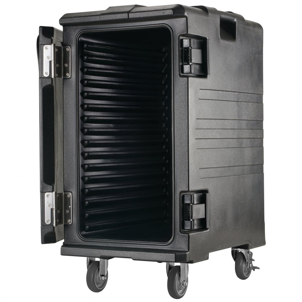 VEVOR Insulated Food Pan Carrier, 109 Qt Hot Box for Catering, LLDPE Food Box Carrier with Double Buckles, Front Loading Food Warmer with Handles, End Loader with Wheels for Restaurant, Canteen, etc.