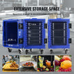VEVOR Insulated Food Pan Carrier Front Load Catering Box w/ Wheels 82 Qt Blue