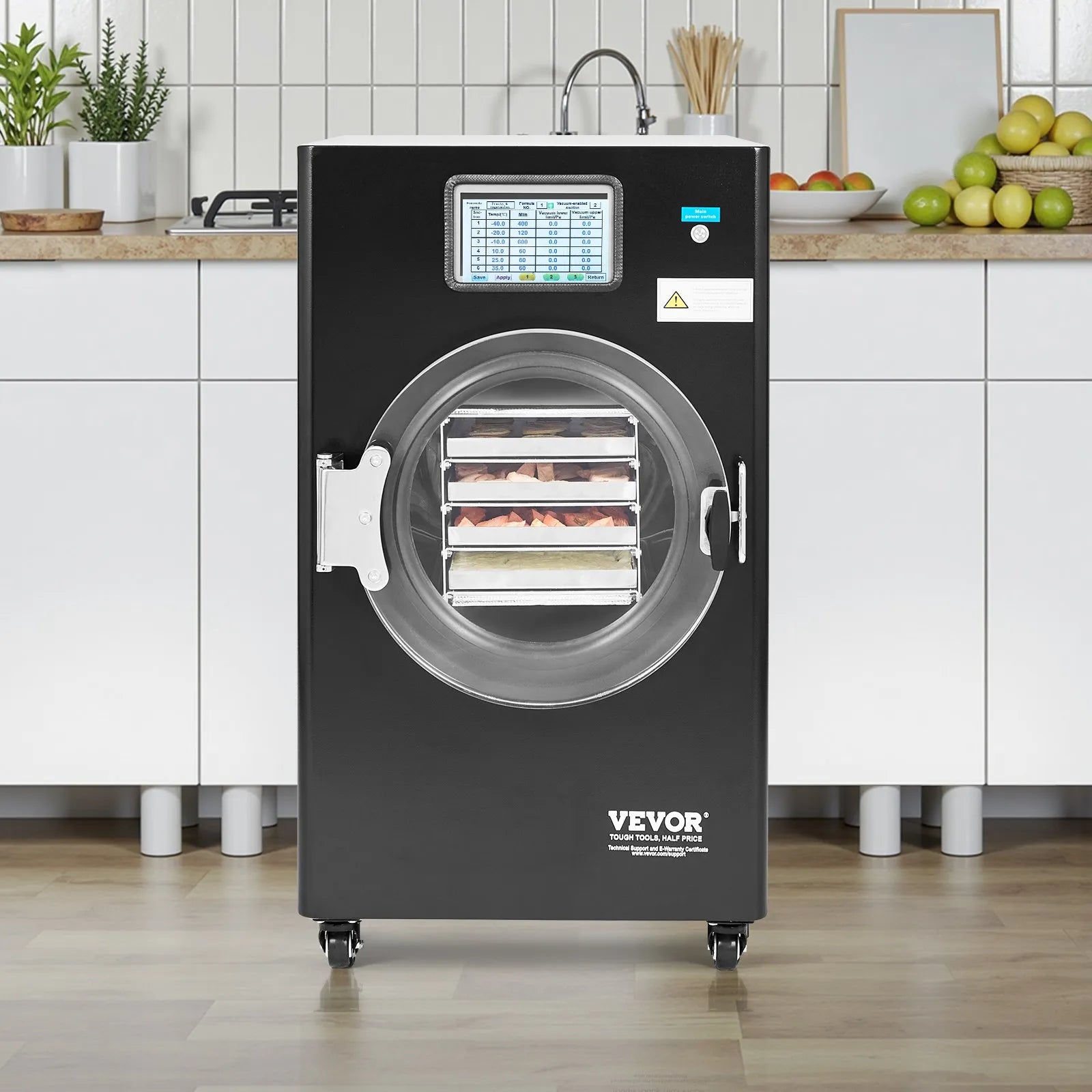 VEVOR Vacuum Freeze Dryer 4-Layer Fruit Vegetable Freeze Drying Machine Black