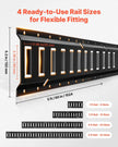 VEVOR E-Track Tie-Down Rail Kit, 8 Pack (5ft+4ft+2ft+1ft) E Track Rails, 36 Pcs Includes 2 Ratchet Straps & 8 O-Rings & 8 Tie-Offs with D-Ring & 2 Single Slots & 16 End Caps, Fit for Vans Trailers