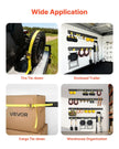 VEVOR E-Track Tie-Down Rail Kit, 8 Pack (5ft+4ft+2ft+1ft) E Track Rails, 36 Pcs Includes 2 Ratchet Straps & 8 O-Rings & 8 Tie-Offs with D-Ring & 2 Single Slots & 16 End Caps, Fit for Vans Trailers