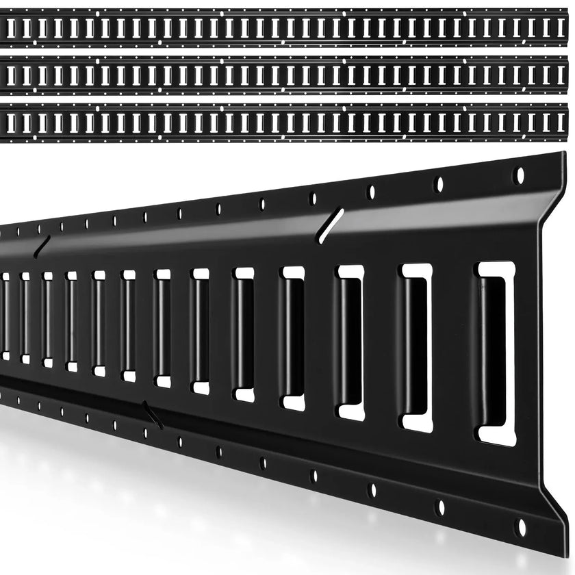 VEVOR E-Track Tie-Down Rails, 4 Pack, 7.7 ft E Track Rails Secures Cargo & Heavy Loads Up to 2,000 lbs, Trailer Tie-Down System Suitable for Garages, Vans, Motorcycle Tie Downs, ATV Mountings