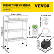 VEVOR Hydroponics Growing System, 90 Sites 3 Layers, 10 Food-Grade PVC-U Pipes, Vertical Indoor Plant Grow Kit with Water Pump, Timer, Nest Basket, Sponge for Fruits, Vegetables, Herb, White