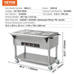 VEVOR 3-Pan Commercial Food Warmer, 3x 20.6QT Electric Steam Table, 1500W Professional Buffet Catering Food Warmer with 4 Wheels (2 Lockable), Food Grade Stainless Steel Server for Party Restaurant